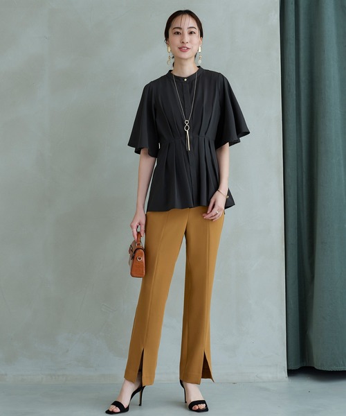 「RUIRUE BOUTIQUE」 半袖ブラウス L ネイビー レディース_画像5