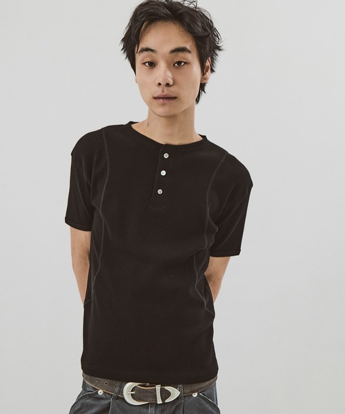 CONZ ヘンリーネック tシャツ rib compact henry s/s/ヘンリーTシャツ