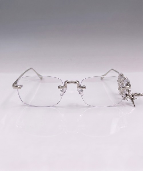 新品未使用ランクAAA/ハイクオリティ/眼鏡/リムレスメガネ NYLAUS（ナイラス） 伊達メガネ メガネ 眼鏡 チャーム付き リムレス