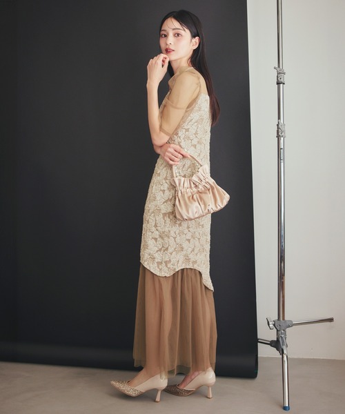 「darial」 半袖ワンピース L モカ レディース_画像8