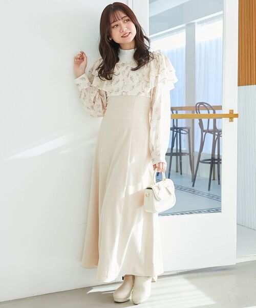 「MAJESTIC LEGON」 長袖ワンピース SMALL ベージュ系その他2 レディース_画像6