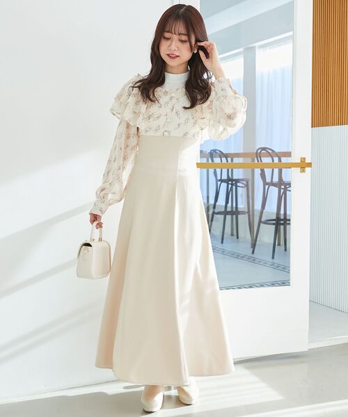 「MAJESTIC LEGON」 長袖ワンピース SMALL ベージュ系その他2 レディース_画像7