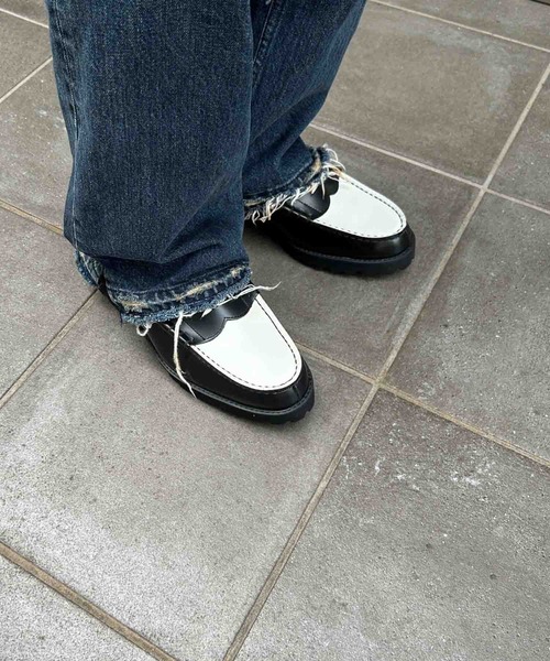The Kenford Fineshoes ローファー 26 ブラック×ホワイト メンズ