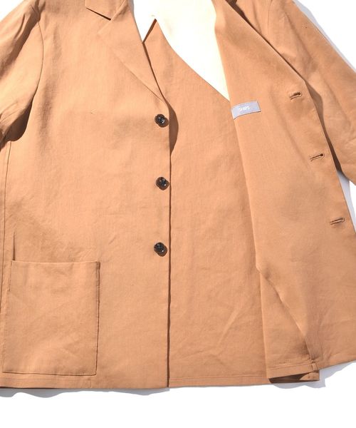 新品 シップス テーラードジャケット 3B 麻100% 春夏 背抜き 通気性 M