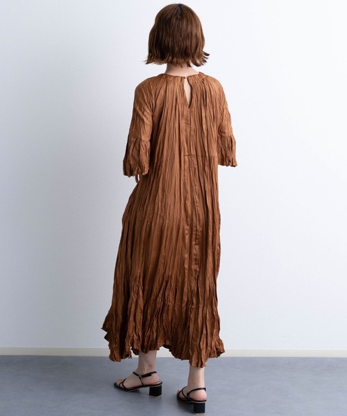 SweetMommy（スウィートマミー） ドレス ランダムサテンプリーツ 5分袖