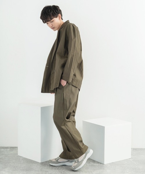 ネイビー パンツ ZOZOTOWN PayPayモール店 - 通販 - PayPayモール スラックス 日本製 グリストーンW 綿ナイロン 高密度ギャバ2タックワイドパンツ ♕しています