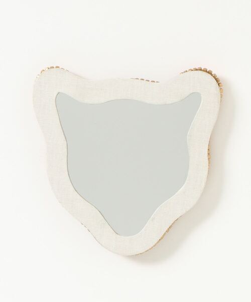 鏡 「 ammy. / エイミードット 」 レオパード キャット 刺繍 ミラー