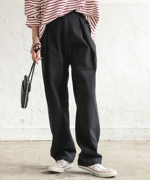 【 PINUE 】 タックステッチデニムパンツ pinue タックステッチデニムパンツ（BLACK） - メルカリ