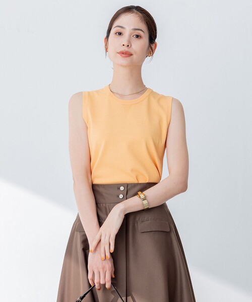 ニット セーター 「洗える・アンサンブル対応」MINAノースリーブ ニット レディース