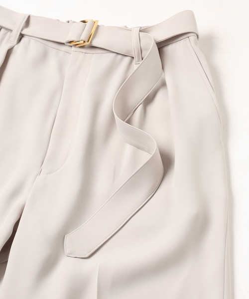 パンツ スラックス 23-AW-047　Double Satin 2 Tuck Wide Pants AW 047　Double Satin Tuck Wide