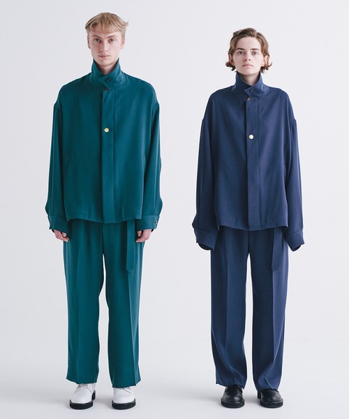 パンツ スラックス 23-AW-047　Double Satin 2 Tuck Wide Pants AW 047　Double Satin Tuck Wide