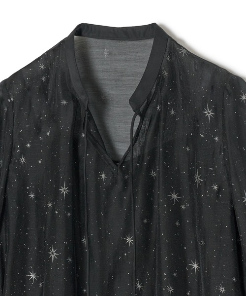 ANAYI（アナイ） ブラウス シャツ スターグリッタープリントパフ袖