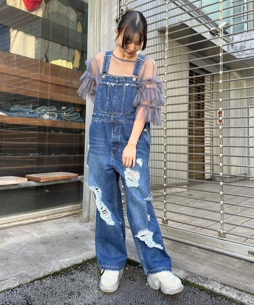 美品／candy stripper ／サロペット／オーバーオール Candy Stripper サロペット オーバーオール DAMAGE DENIM