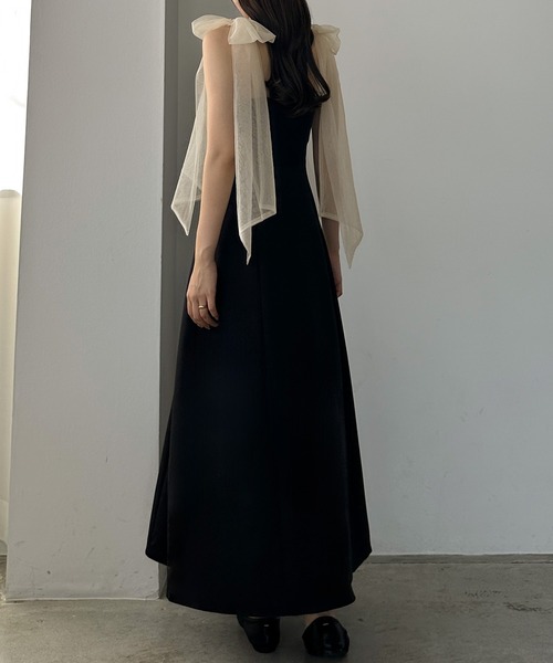 チュールカシュリボンキャミワンピース Louere（ルエレ）の「【選べる】チュールリボンキャミワンピース