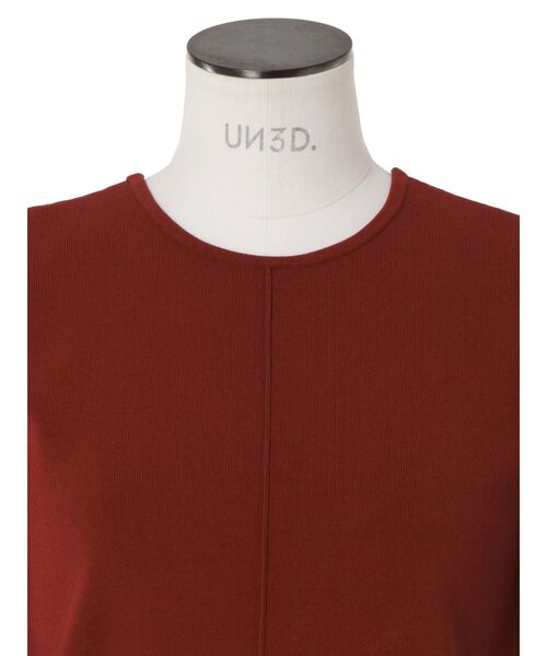UN3D. バックオープンデザイン 半袖ニットトップス UN3D. ニット セーター BACK OPEN KNIT TOP / バックオープン