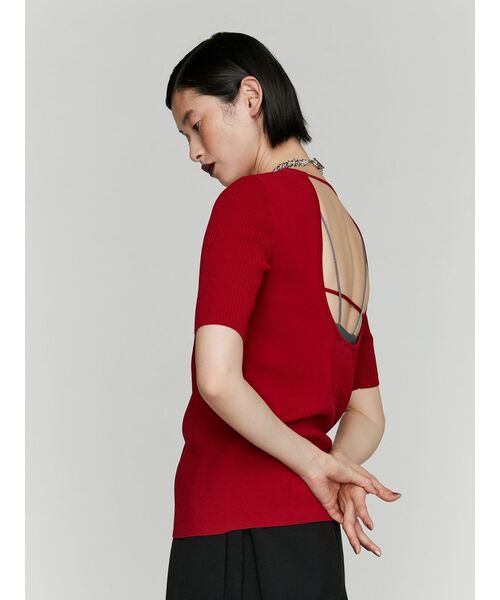ニット セーター BACK OPEN KNIT TOP / バックオープンニットトップ レディース