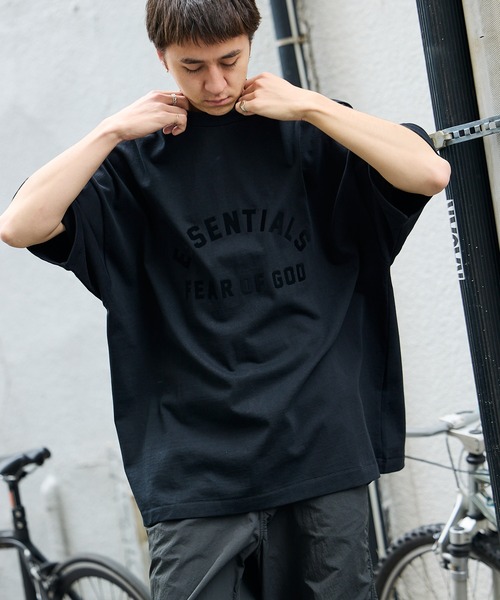 ESSENTIALS 長袖Tシャツ S ベージュ　ブラックセット BASICKS - Oversized SIgnature Organic Long T-shirt