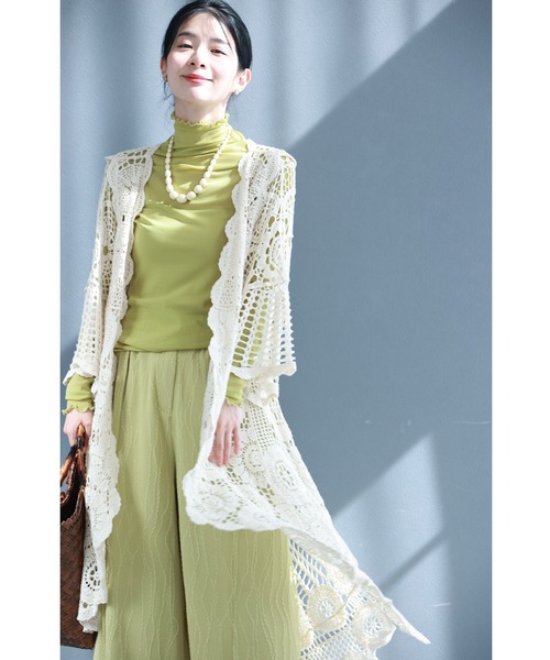 レース ロングカーディガン（素材：綿、コットン）の商品一覧 通販  