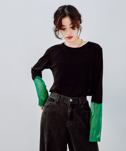 長袖ロンTシャツ LEPSIM（レプシィム） tシャツ 「累計販売数5万枚突破」袖切り替えプル