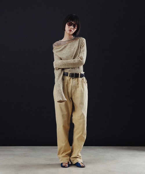 tシャツ EYELET WAFFLE BOATNECK L/S TOPS レディース M TO R tシャツ EYELET WAFFLE BOATNECK L/S TOPS レディース