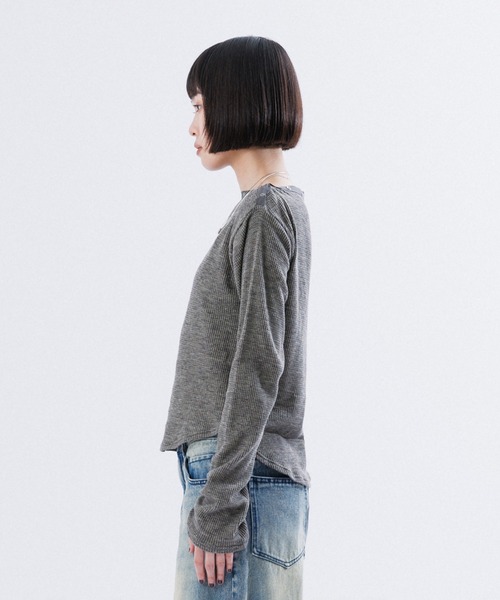abeundmor EYELET WAFFLE TOPS【GREY】 abeundmor EYELET WAFFLE TOPS【GREY】 41QOk8zCiXL.