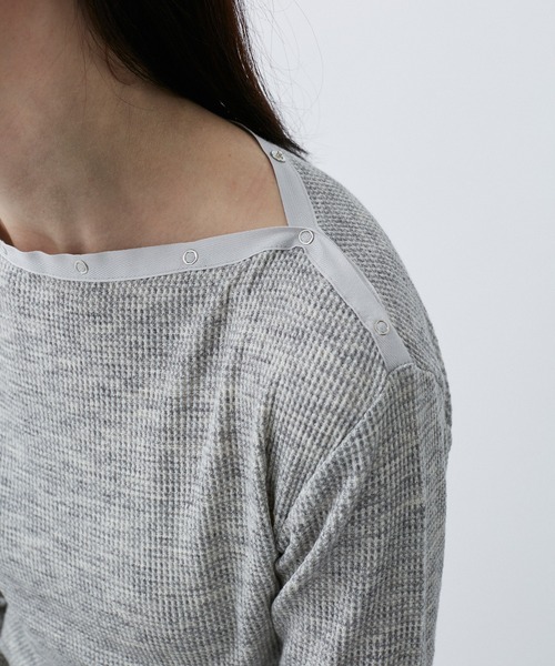 M TO R tシャツ EYELET WAFFLE BOATNECK L/S TOPS レディース