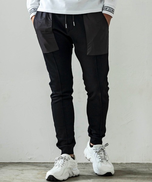 カーゴパンツ 1PIU1UGUALE3 RELAX(ウノピゥウノウグァーレトレ リラックス)ラインロゴコンビジョガーパンツ メンズ レディース