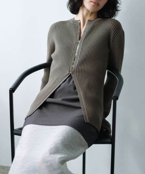 カーディガン fronthook knit cardigan レディース