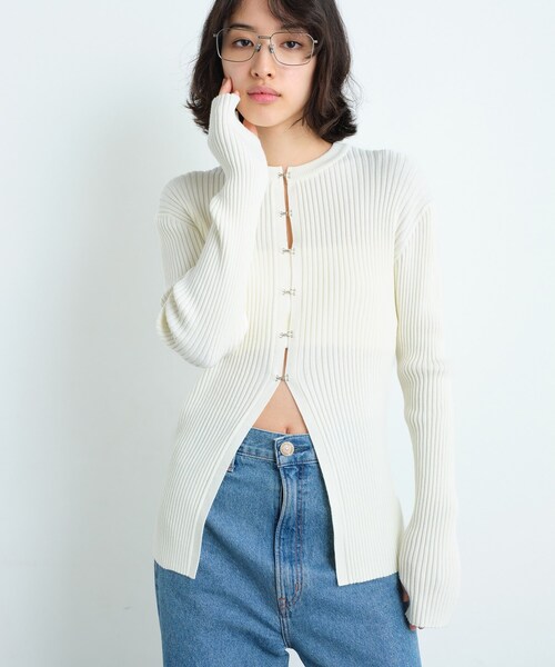 CODE A カーディガン fronthook knit cardigan レディース : ZOZOTOWN