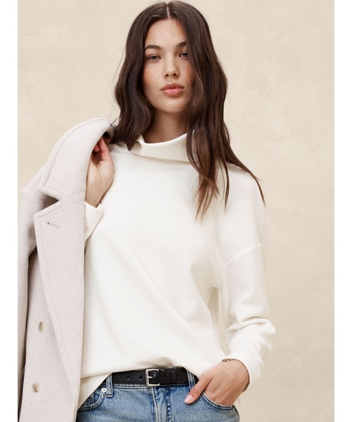 バナナリパブリック　レディース　タートルスウェット BANANA REPUBLIC トレーナー スウェット FACTORY STORE