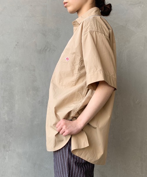 「DANTON」 半袖ブラウス 36 ベージュ レディース Danton 「DANTON」 半袖シャツ 36 ベージュ レディース