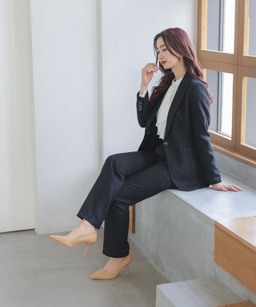 レディース ジャケット スーツ 上下セット パンツ DRESS+ セットアップ スーツ上下セット 2点セット ジャケット