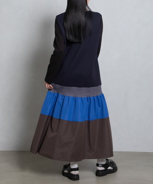 MARECHAL TERRE ワンピース レーススカート ボーダーシャツ