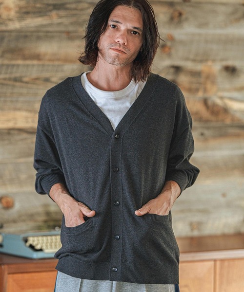 CAMBIO（カンビオ） カーディガン mcg3584-High Gauge Cotton Knit 3-4