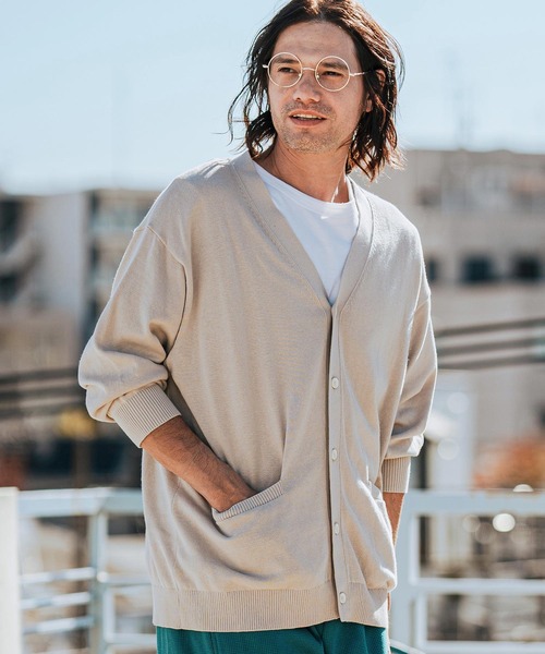 CAMBIO（カンビオ） カーディガン mcg3584-High Gauge Cotton Knit 3-4