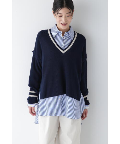 ⛳️MARK&LONA Vネックニットセーター 36 レディース