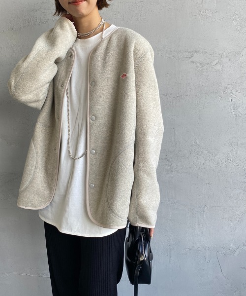 Danton（ダントン） ノーカラージャケット 40 ベージュ レディース