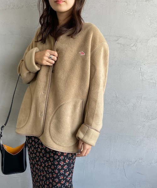 Danton（ダントン） ノーカラージャケット 40 ベージュ レディース