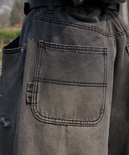Perushu ジーンズ vintage like mud damage denim ビンテージ