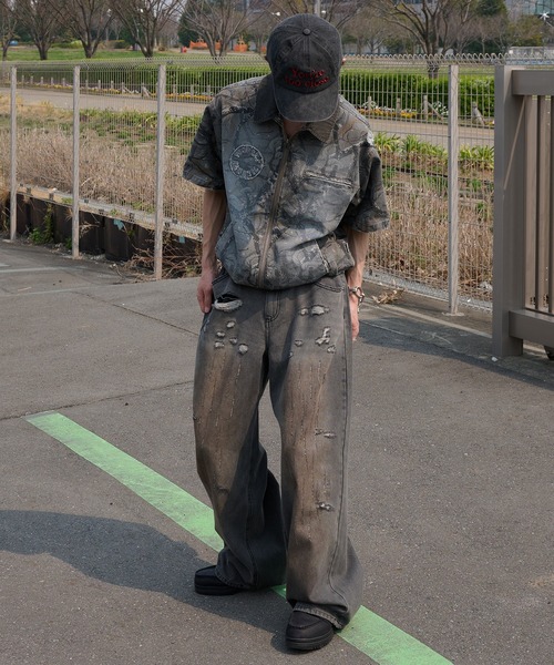 ペルーシュ　デニムパンツ　ブラック　グレー　完売品 ペルーシュ デニムパンツ ブラック グレー 完売品 Perushu
