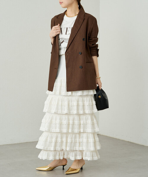 【新品未使用】ラウンジドレス チュールフリルスカート　loungedress LOUNGEDRESS（ラウンジドレス）の「チュールフレアスカート