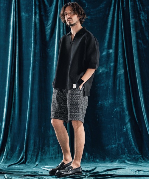 ポロシャツ mhs2321-Skipper design airy yarn ＆ mesh knitted polo shirt ニットポロシャツ_22