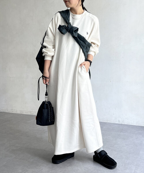 「U.S. POLO ASSN.」 長袖ワンピース FREE アイボリー レディース_画像2