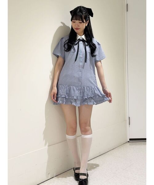 (美品)jouetie リボン　チュニックシャツ ブラウス ワンピース ピンク jouetie（ジュエティ）｜ワンピース/ドレス（ピンク系）一覧 - WEAR