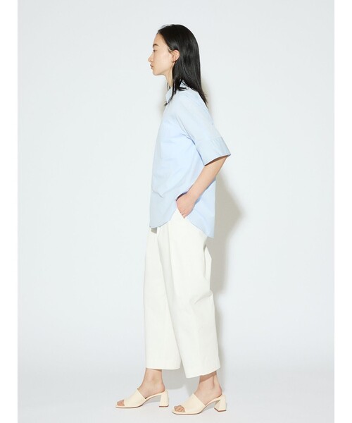 ブラウス シャツ MIDIUMISOLID for Ladies ハーフスリーブシャツ レディース MIDIUMISOLID ブラウス シャツ for Ladies ハーフスリーブシャツ