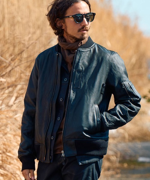 wjk ma1 ma-1 mj10668-oiled leather MA-1 レザージャケット メンズ 
