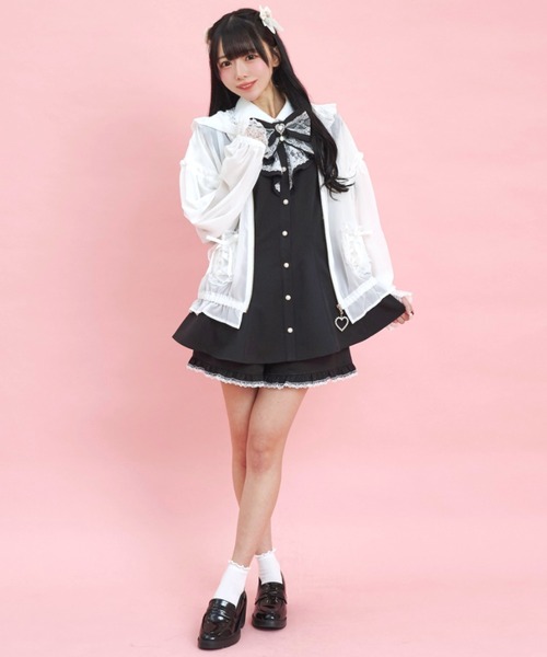SecretHoney うさ耳シフォンパーカー Secret Honey ブルゾン アウター うさ耳シフォンパーカー