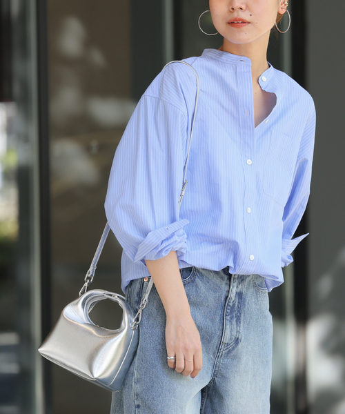 【夏物】JOURNAL STANDARD LUXE バンドカラーシャツ ブラウス JOURNAL STANDARD relume ブラウス シャツ 「WEB限定追加