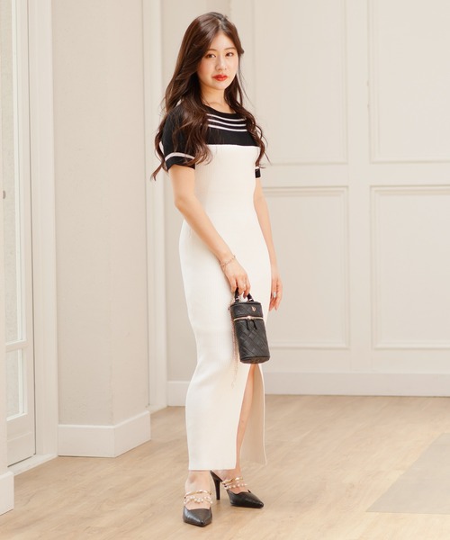 「LIPSERVICE」 ニットワンピース M ブルー レディース_画像7