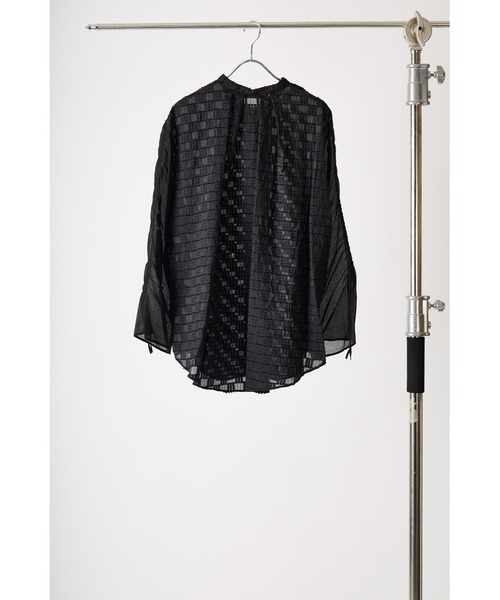 ブラウス シャツ CHIGNON シアージャガードシャーリングシャツ レディース メンズ CHIGNON ブラウス シャツ シアージャガードシャーリングシャツ